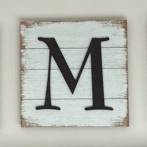 Rustic Wooden Wall Art with Letter M